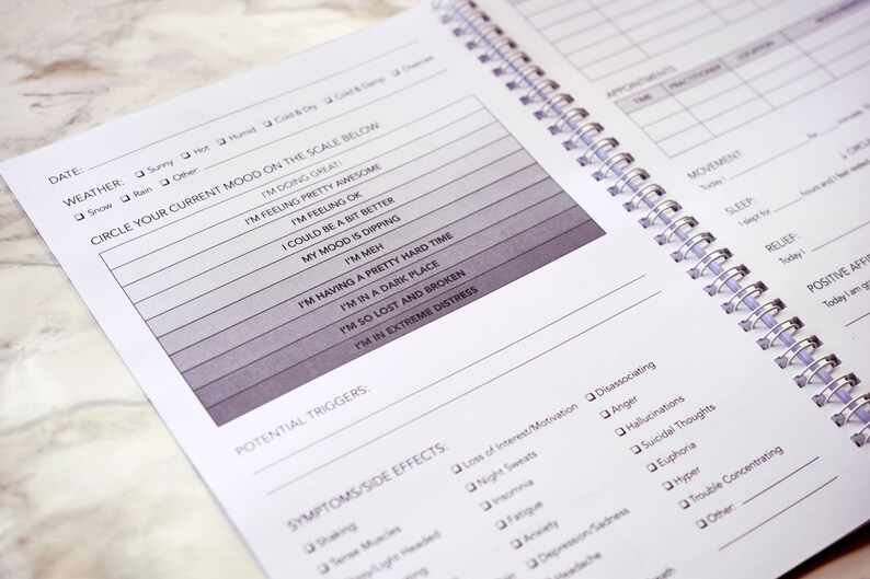 Mental Health Diary Mental Health Journal Planner Etsy