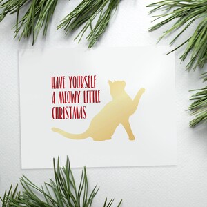 Carte de Noël pour chat « Faites-vous un petit Noël miaulant » Cartes de vacances Cartes de vacances Amoureux des chats Joyeux Noël Cartes de Noël