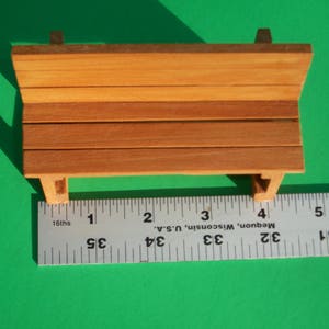 Park Bench / Garden Bench for Dollhouse or 6 inch Action Figures Cedar in Natural Stain image 4