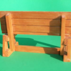 Park Bench / Garden Bench for Dollhouse or 6 inch Action Figures Cedar in Natural Stain image 2