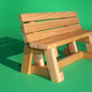 Park Bench / Garden Bench for Dollhouse or 6 inch Action Figures Cedar in a Clear Finish image 1