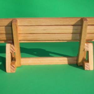 Park Bench / Garden Bench for Dollhouse or 6 inch Action Figures Cedar in a Clear Finish image 2