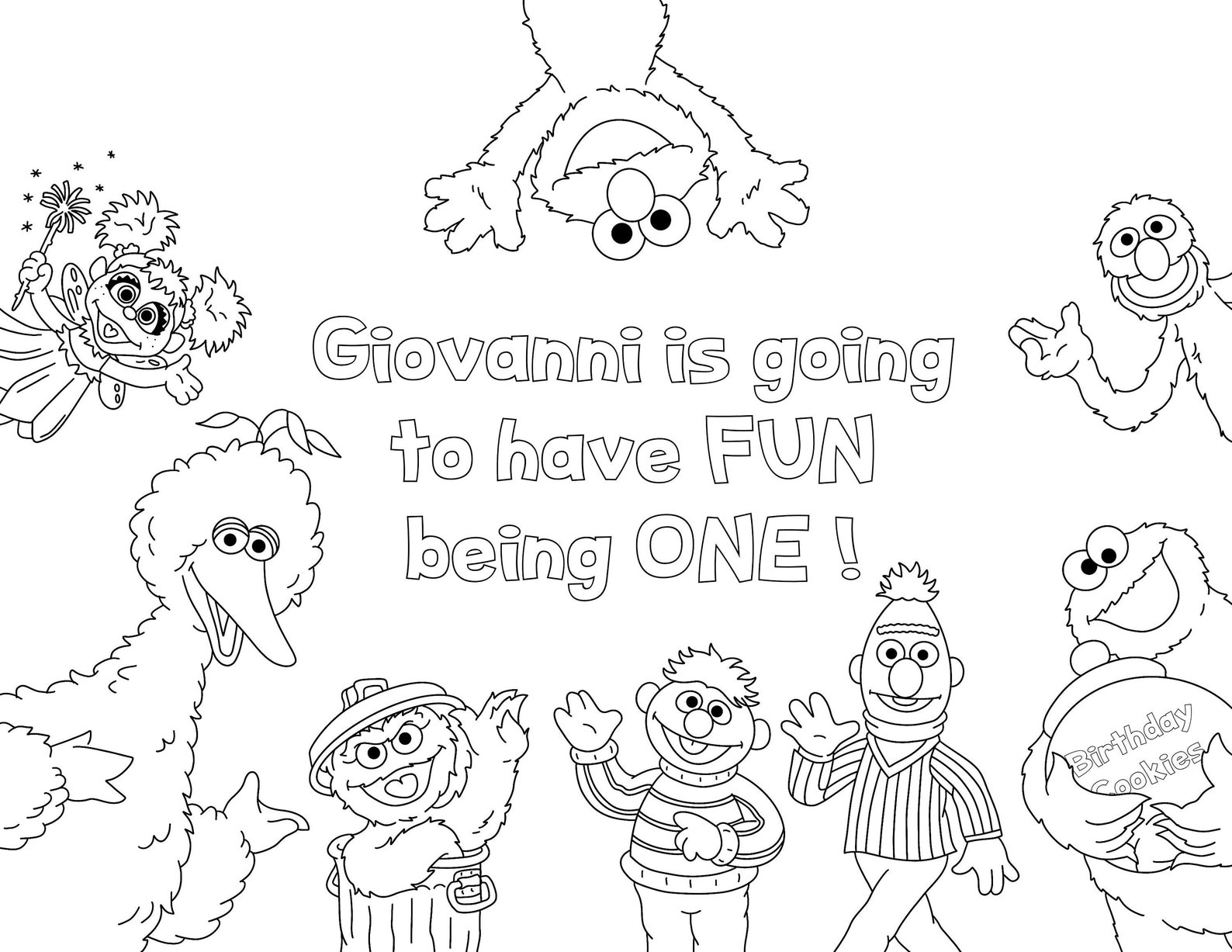 Custom Character Coloring Page Personalized Party Theme - Etsy