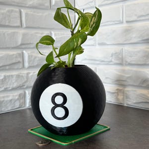 8-Ball Large Billiard Planter | Pool Table tray & Inner Pot  | Home Decor