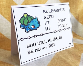 Bulbasaur Pokemon Card – Always #1 -  Gamer Anniversary, Valentine, Nerd Gift
