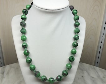 Ruby Zoisite/Aventurine Necklace