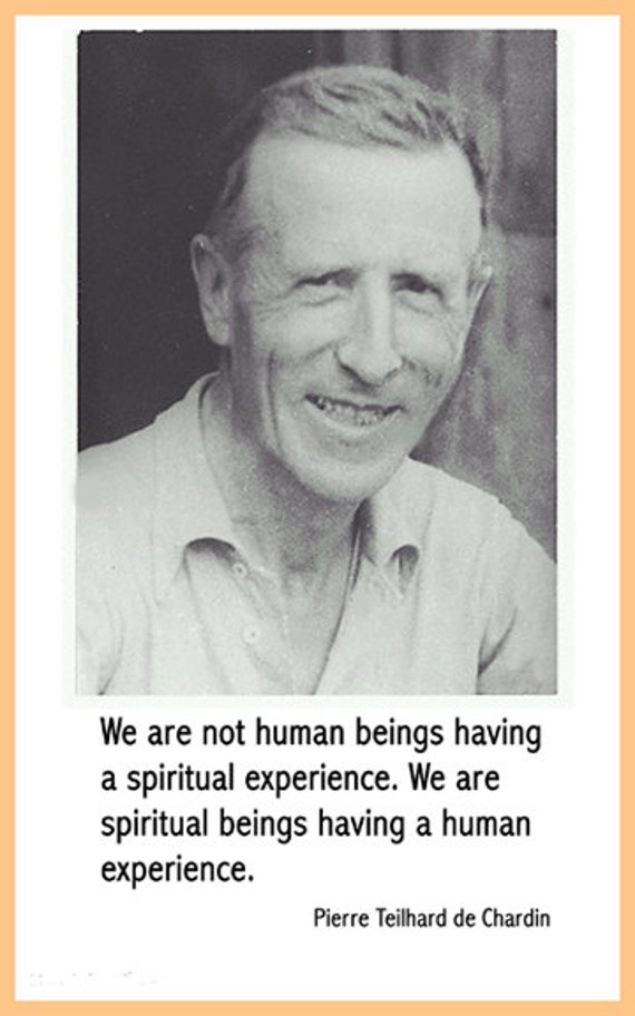 Pierre Teilhard De Chardin Quote Post We Are Not Human Etsy Canada