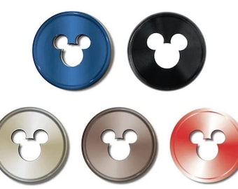 Disney x Happy Planner Medium Metal Disc Sets - 1.25'' - Dark Blue/Black/Gold/Rosegold/Red - Mickey Mouse Silhouette cutout Metal Disc