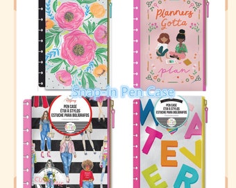 Classic Snap-In Zipper Pen Case by The Happy Planner - Colorful Florals/ Squad Goals/ Rongrong/ Whatever - 6''x8.5''