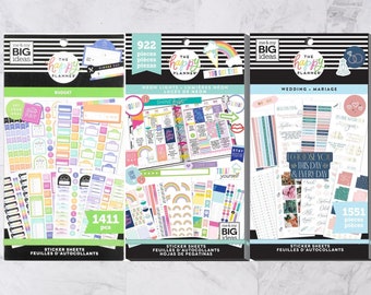 Happy Planner Value-stickersboek - 922 neonlichten/1411 budget/1551 bruiloft - kleur Leuke planningsstickers
