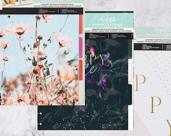 Big Memory Journal Extension Pack by Happy Memory Keeping-Retro Blooms/Love This Moment/Rustic Blooms-8.5''x11''-Photo Album/Wedding Memory