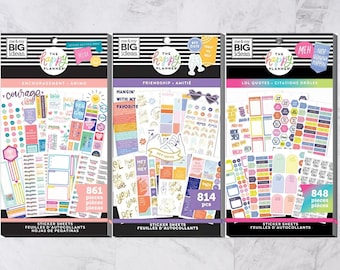 Happy Planner Value Stickers Books - 861 Encouragement/814 Friendship/848 LOL Quotes -30 Pages Functional Sticker Sheets