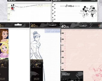Sampler Pack Classic Refill Paper Pack by Disney x Happy Planner - 20 sheet/pkg - 4 sheets from each of 5 packs, READ details