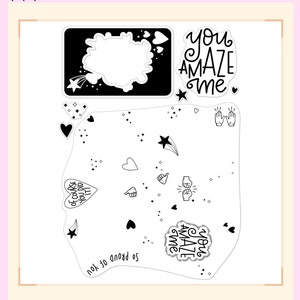 Juego de sellos grandes colaborativos de 6''x8'' Props Turnabout Concord & 9TH + Hero Arts - Sellos de fondo - Hoja de alineación incluida