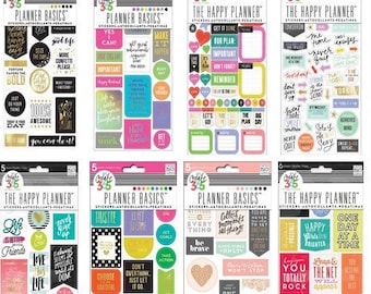 8 Options of Stickers Pack-5 sheets each-Gold Seize the Day/Neon/Everyday Reminder/Fitness/Life Quote/Bright Hustle/Rose Good Vibes/Show Up