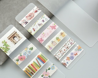 3 Sizes of Frosted Finish PVC cards -5 x 15cm / 5 x 20cm / 1.7 x 11.6cm - Easy to carry Washi Tapes Wherever you Go/ Round Corners