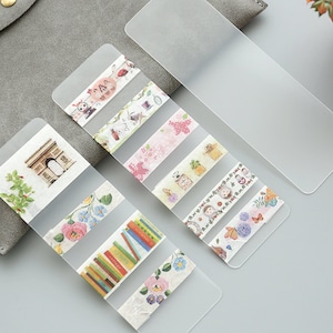 3 Sizes of Frosted Finish PVC cards 5 x 15cm / 5 x 20cm / 1.7 x 11.6cm Easy to carry Washi Tapes Wherever you Go/ Round Corners Regular-5x15cm