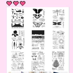 9 Options of Hero Arts Color Layering/45 Anniversary Stamps-4”x6”-Dragonfly/Iris/Monarch/Butterfly/Pier at the Lake/Celestial/Beach/Birthday