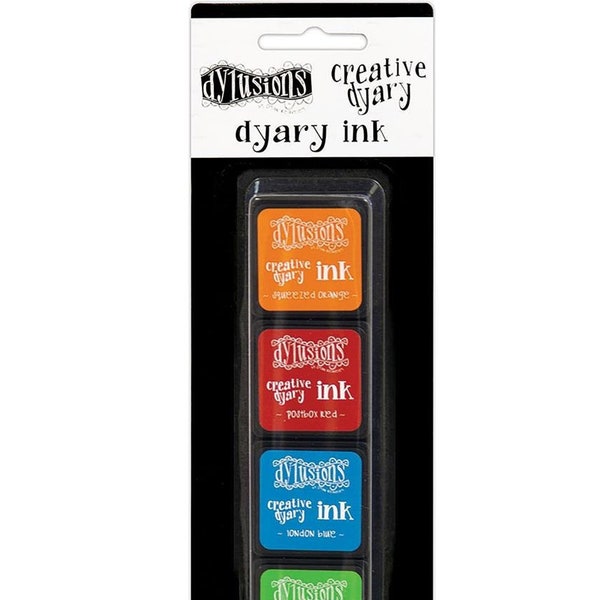 4pc/pk Dylusions Creative Dyary Mini Ink Pads - Set 2 - Waterproof Inkpad/Fade Resistant Inkpad