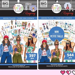 2 Options of Going Places Travel Value Stickers Book by Rongrong The Happy Planner, Glamour Fashion Girls Theme Planning Stickers