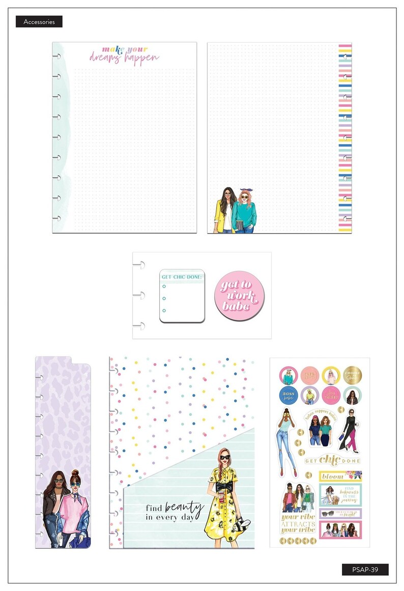 89pc Classic Happy Planner X Rongrong Planner Accessories Etsy