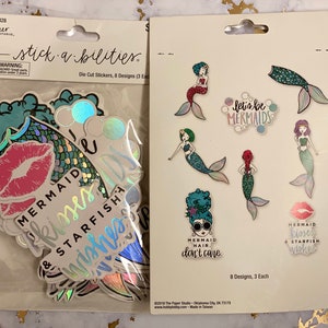5 Options of Die Cut Stickers from the Paper Studio 24pc/pkg Wedding/Pastel Flower/Hello Lovely/Watercolor Girl/Mermaid Mermaid