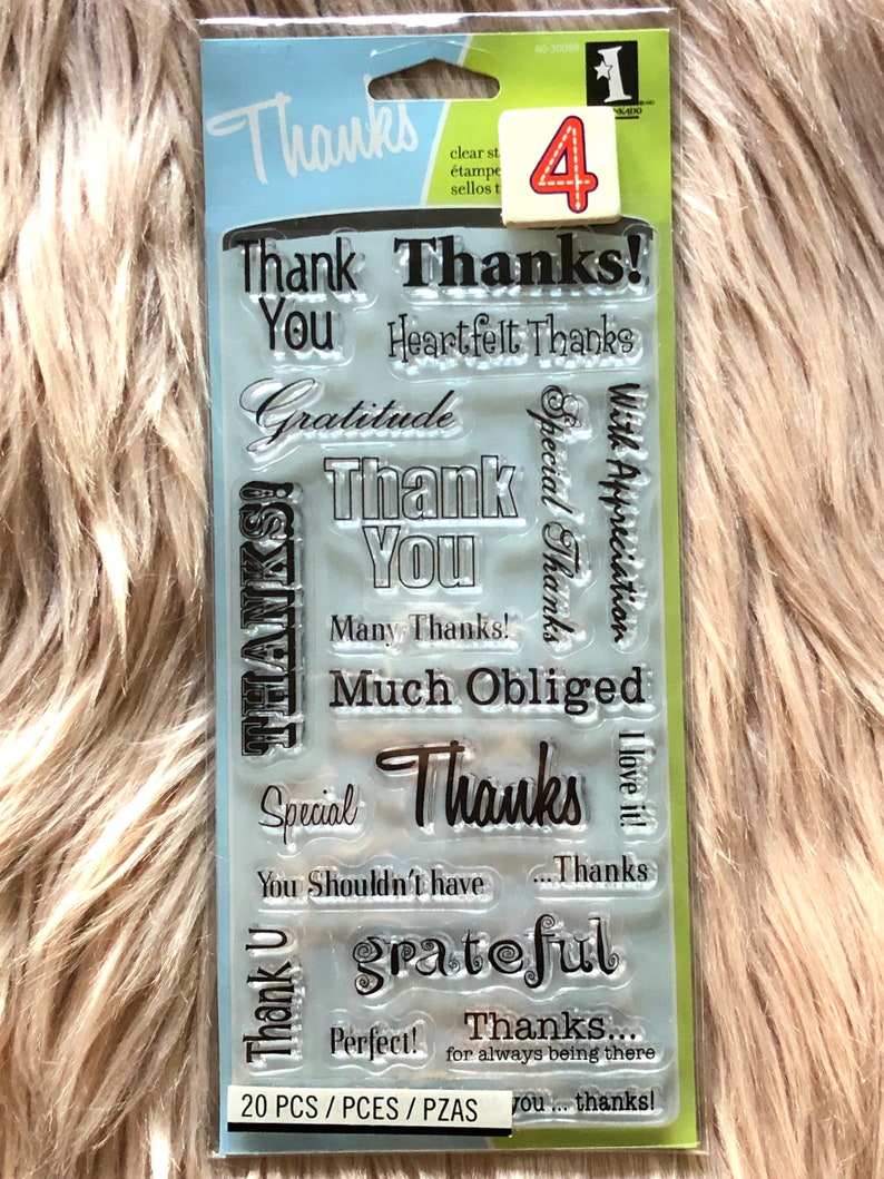 7 Options of Inkadinkado Stamps sets-4x9Thank You Word/Faith/Halloween 4- Thank You Words