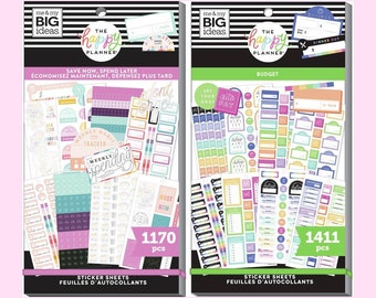 1170 Save Now Spend Later/1411 Budget Goals Happy Planner Value Stickers Books-30 Pages Budget Planning Functional Sticker Sheets