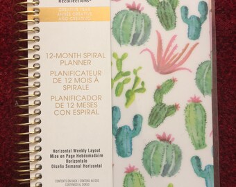 Recollections Tracking Spiral Planner Mini Undated 5.12”x7.13”  Floral Cover 