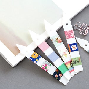 3 Sizes of Frosted Finish PVC cards 5 x 15cm / 5 x 20cm / 1.7 x 11.6cm Easy to carry Washi Tapes Wherever you Go/ Round Corners Arrows-1.7x11.6cm