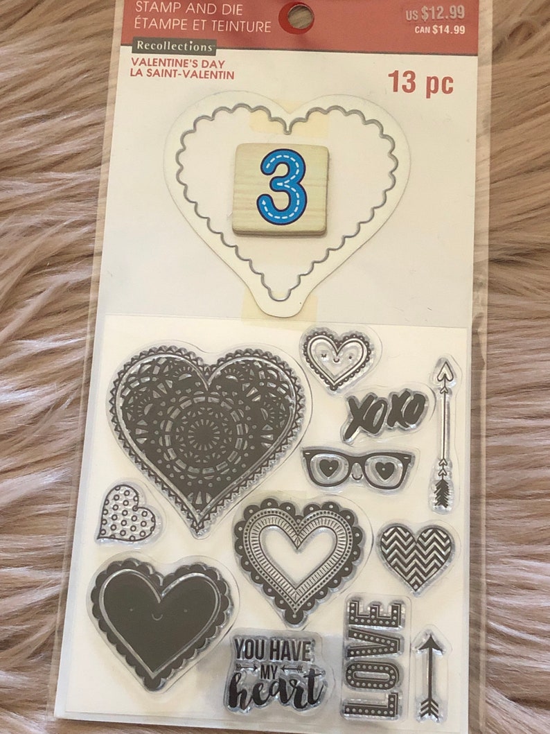 Recollections Valentine's Day Stamps Dies Sets Frames/Aloha/Doily Heart/Floral Heart/Wines/Taco Love/Woof Dogs/Sweet 3- Doily Heart