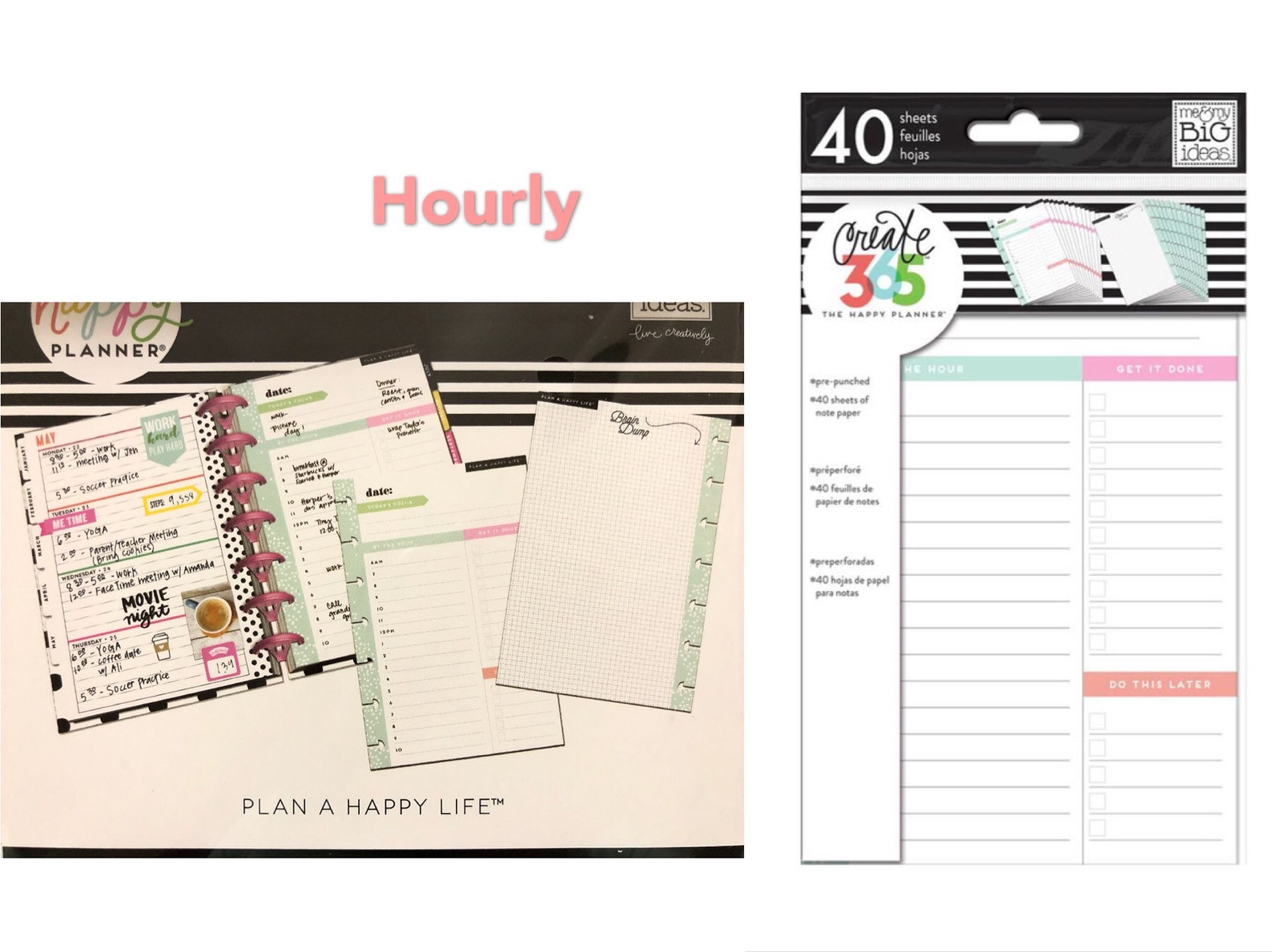 5 options of 40pcs mini happy planner refill pages pack by etsy
