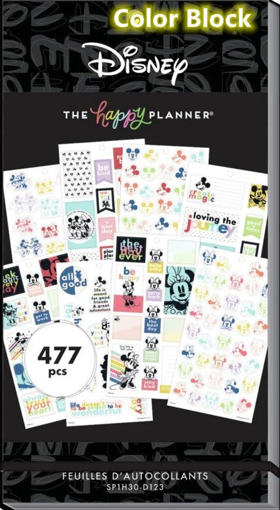 Happy Planner Disney Mickey Minnie Collections Value Stickers Book Color  Block 477pc/ Colorful Boxes 288pc/ Magic Plans 582pc 