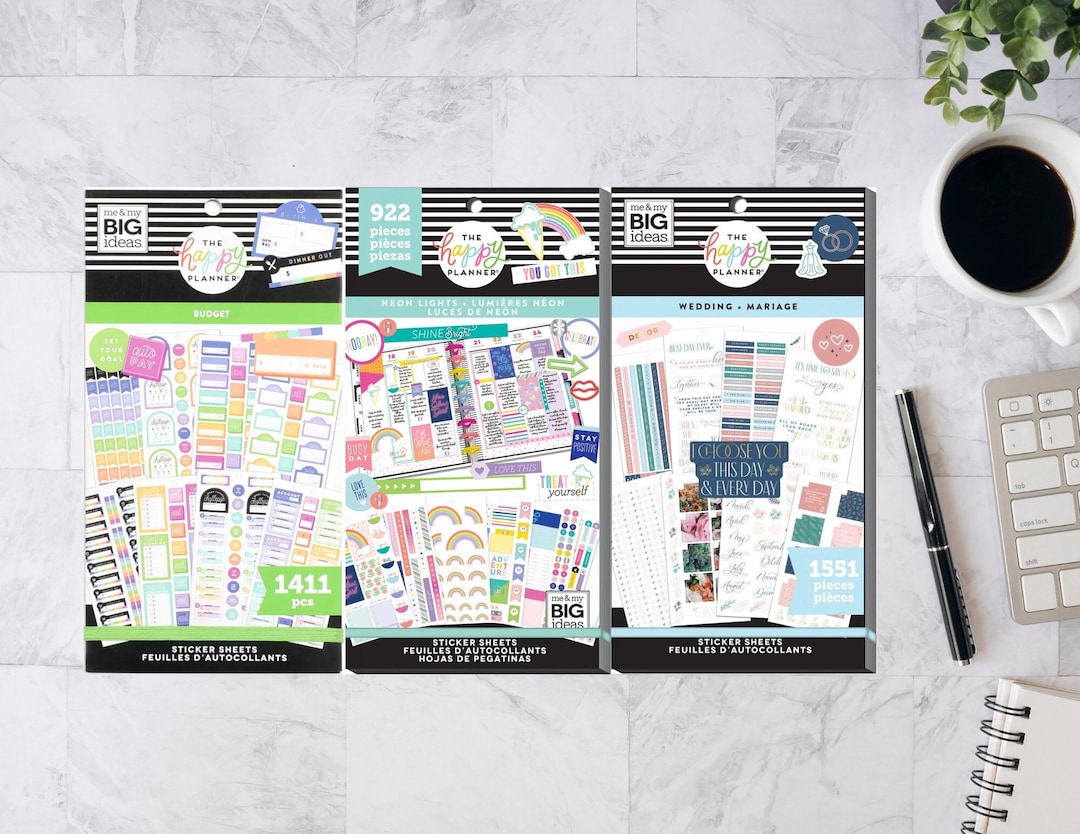Happy Planner Value Stickers Book - 922 Neon Lights/1411 Budget/1551