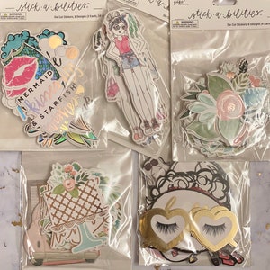 5 Options of Die Cut Stickers from the Paper Studio 24pc/pkg Wedding/Pastel Flower/Hello Lovely/Watercolor Girl/Mermaid image 1