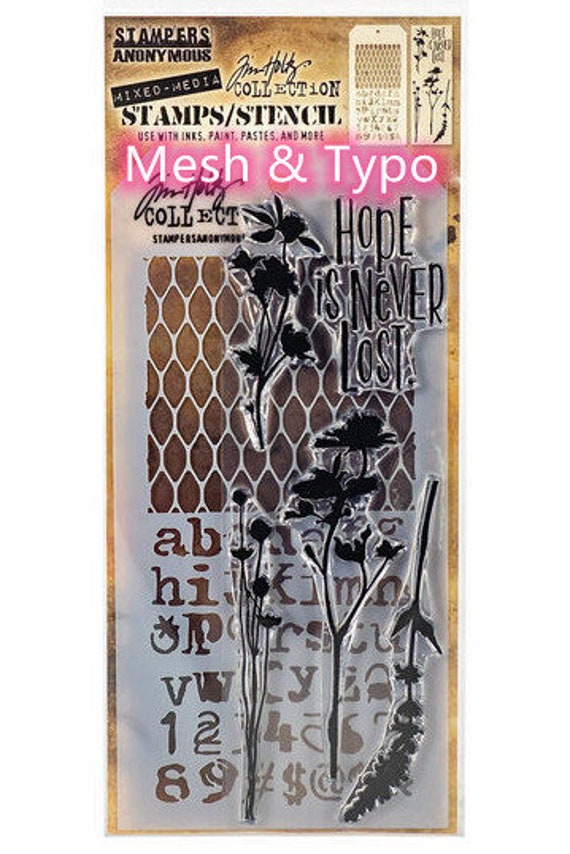 4 Option of Tim Holtz Mixed Media Stamps Stencil by Stampers