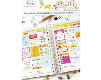 188pc/pkg Strong & Fit Weekly Stickers Kit By Sweet Kawaii Design Craft Smith -Cute Planner Stickers/Cute Coffee and Donuts