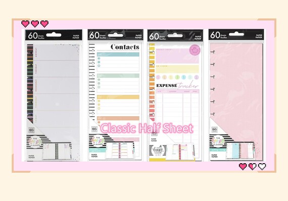 4 Styles of Happy Planner Classic Half Sheet Refill Paper Pad - Etsy