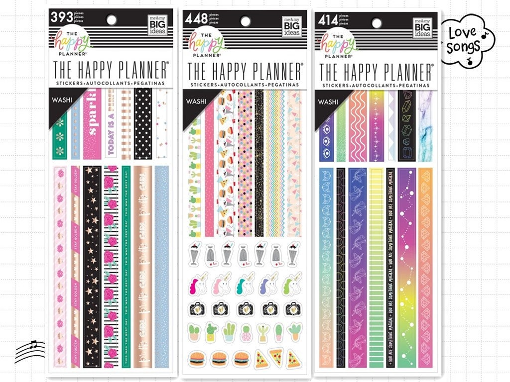 3 Options of Happy Planner Washi Book Girly/super Fun/mgical 20