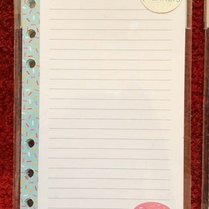 2 Options of Agenda 52 Personal PlannerDouble Sided Notepaper Packs 24 Sheets Donuts/Work Hard 4x6.79 Donuts