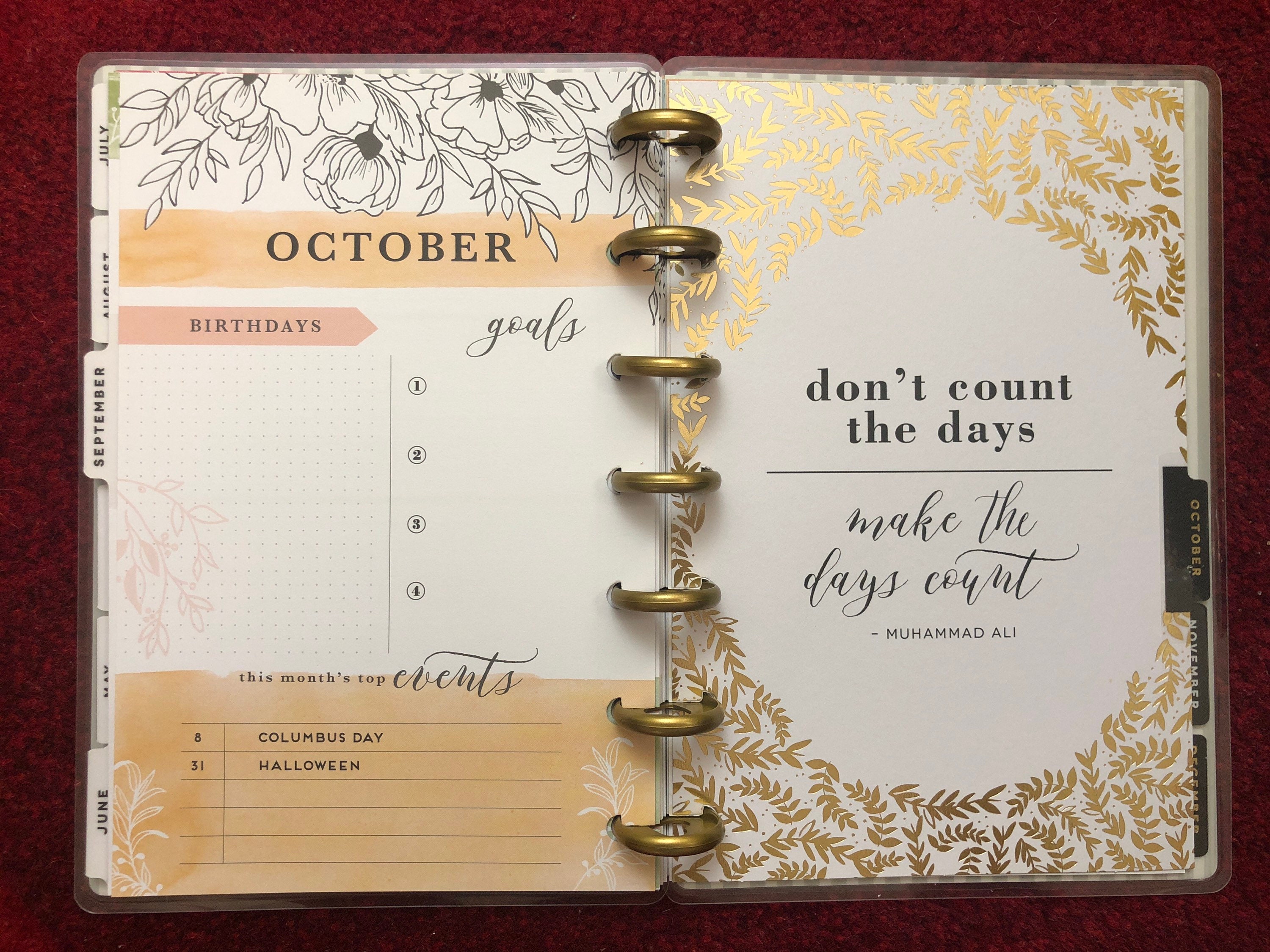 2 Options of MINI Happy Planner Cover Dividers Black Etsy