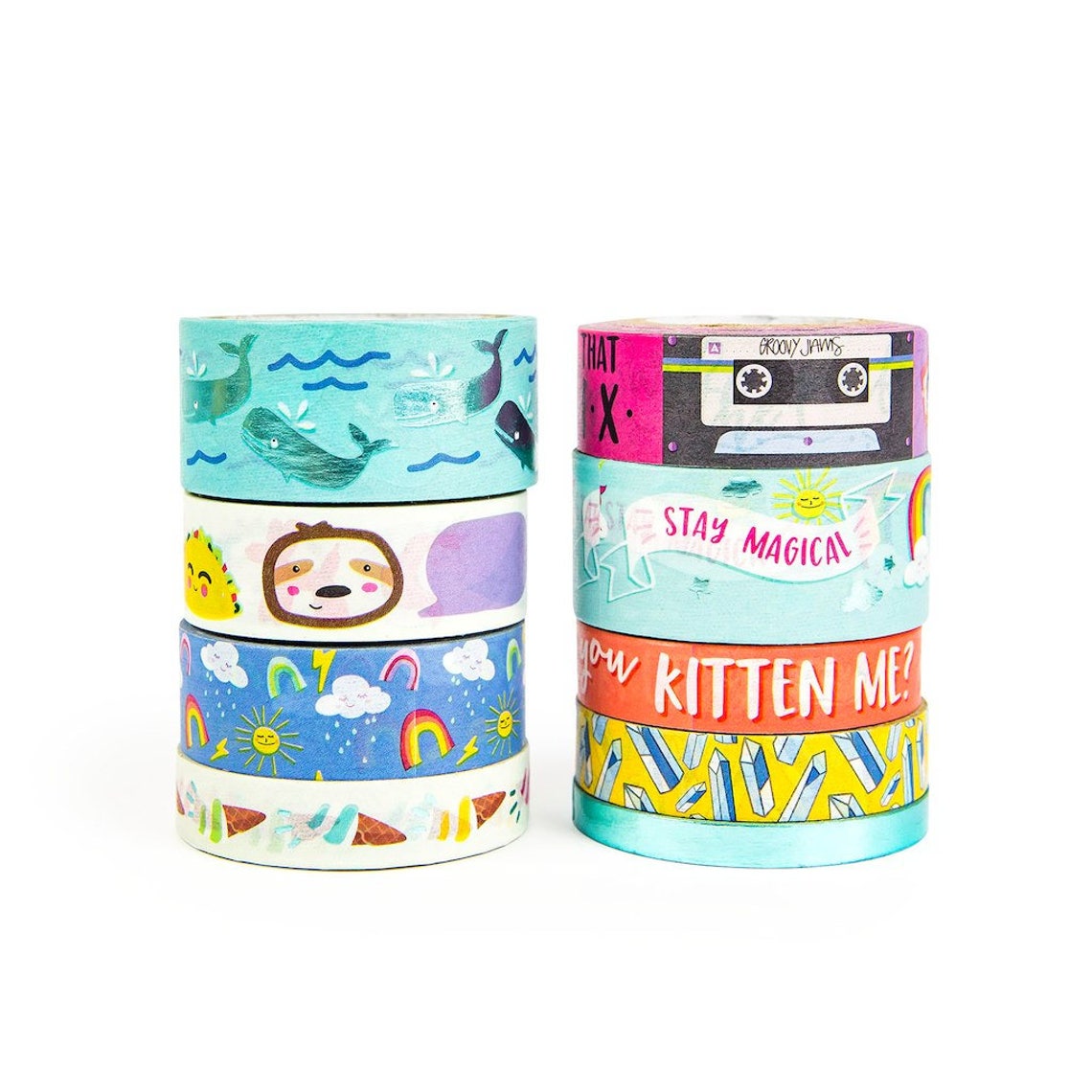 9 Rolls Modern Pop Whale Washi Tapes Tube by Recollections 9 - Etsy