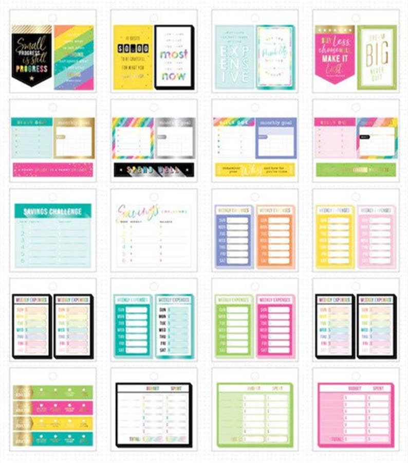 Tiny Sticker Pads by Happy Planner Budget 41pc/Productivity 31pc/Faith 41pc/Colorful Boxes 34pc 3 1/2 x 3 3/8-Budget Planning/Daily Work 画像 3