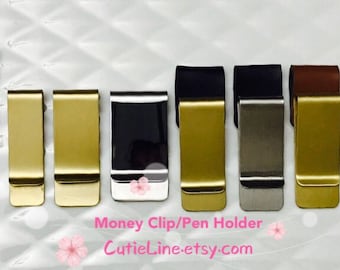 3 Styles 2 Colors Pen Holder Planner Clips Money Clips-Stationary/Office/Decorative Clip-Brush Gold, Silver, Silver