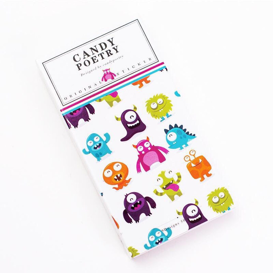 2 Options 50pc/pkg Candy Poetry Stickers Box Bottles / Etsy New Zealand