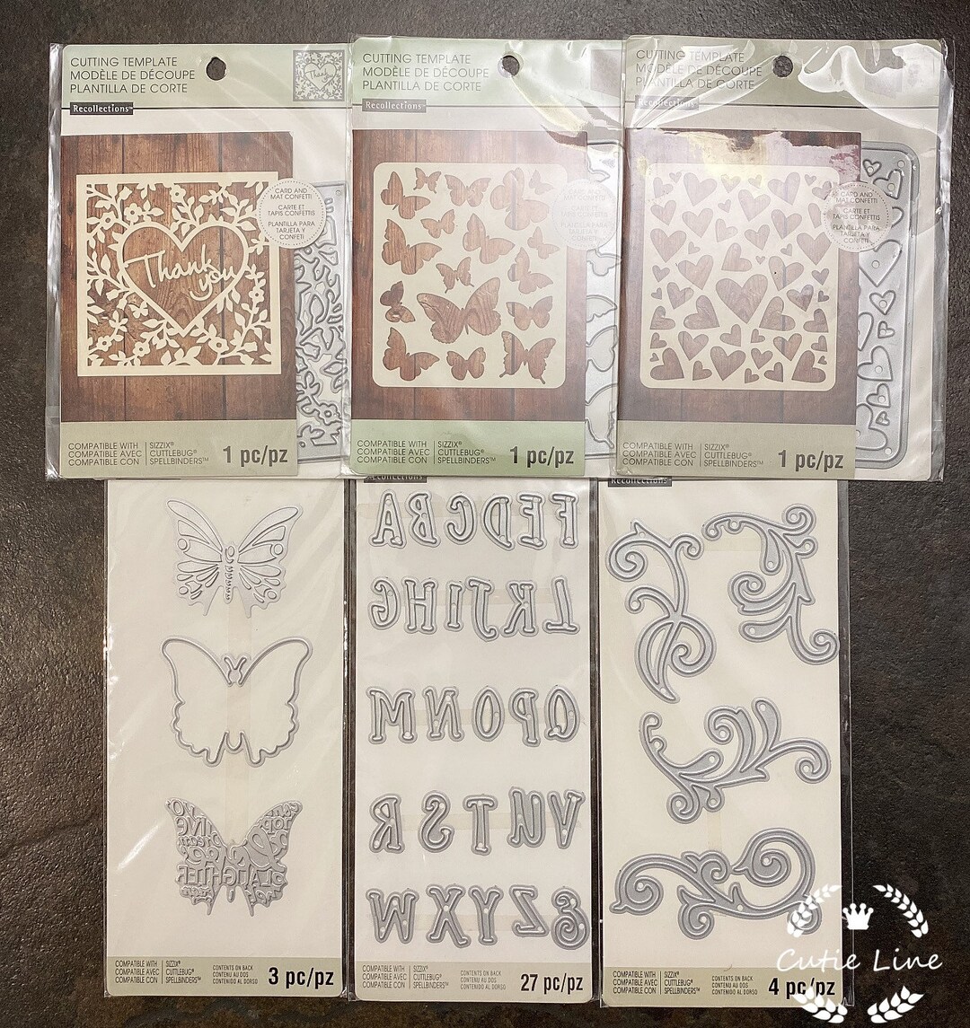 Cutting Dies by Recollections Card Background Die/butterflies Set/fancy
