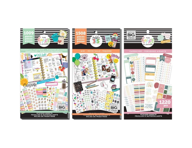 Happy Planner Stickers Pack 1009 Essential Planning/ 1508 Tiny Icons/1220 Caregiver Daily Functional Planning Stickers image 1