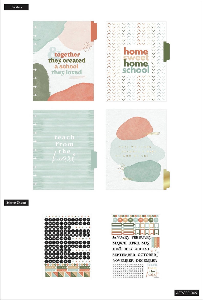 Happy Planner Extension Pack Homeschool Calendar Etsy