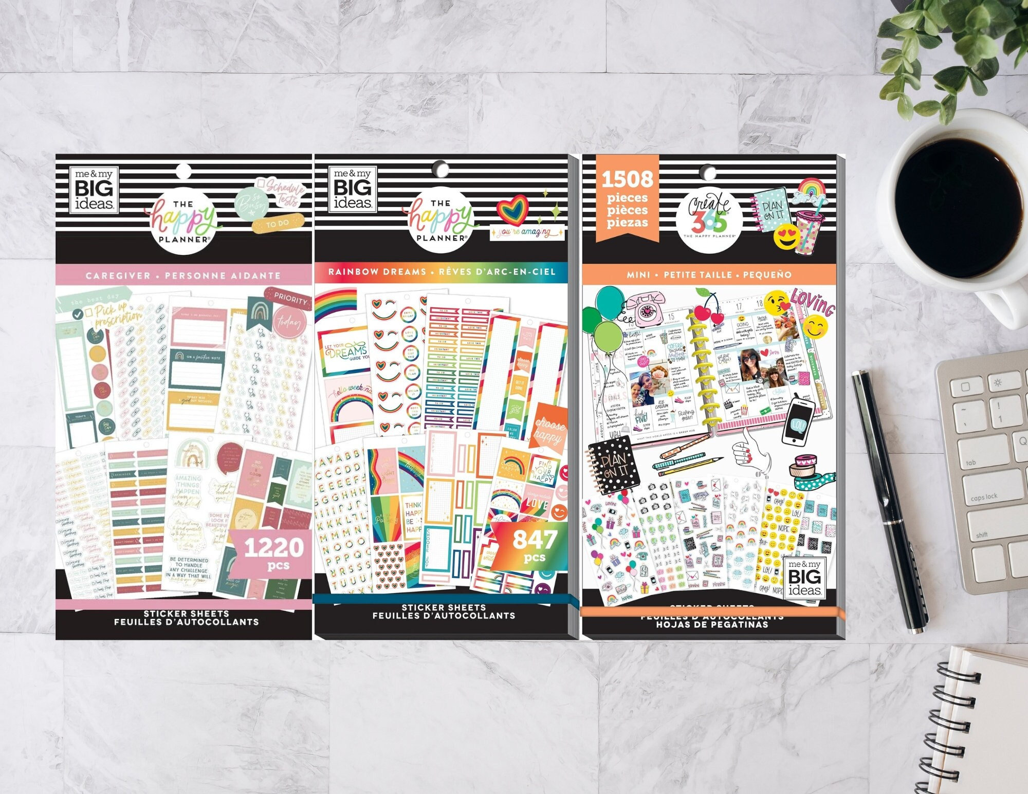 Happy Planner Stickers Pack - 1009 Essential Planning/ 1508 Tiny Icons