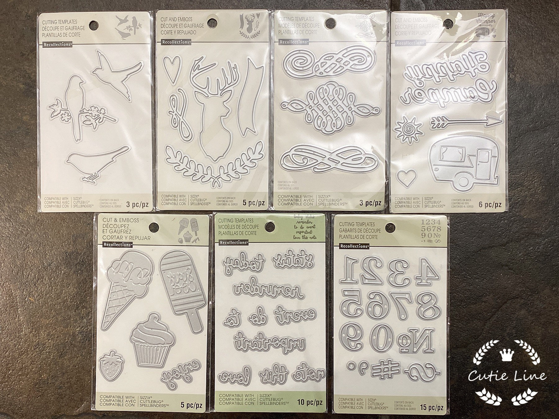 Cutting Templates by Recollections - Birds/Deer/Camper/Popsicles/Scripty  Words/Numbers - Cardmaking Cutting Dies With Regard To Recollections Card Template